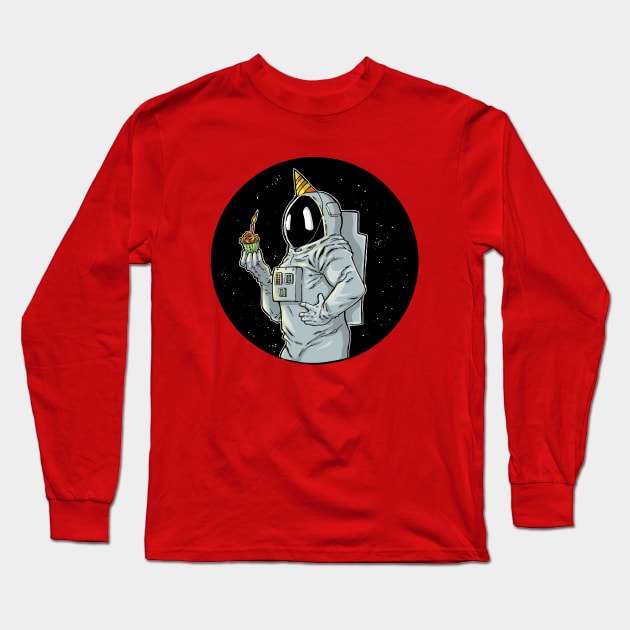 Cupcake Astronaut Long Sleeve T-Shirt by SheVibe